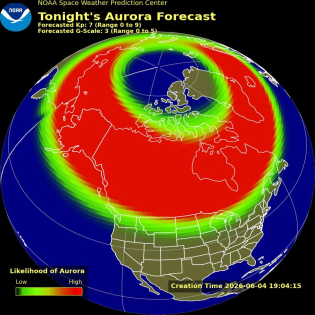 Auroral Viewline Forecast - Tonight