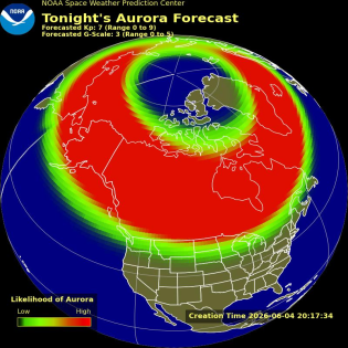 Auroral Viewline Forecast - Tonight